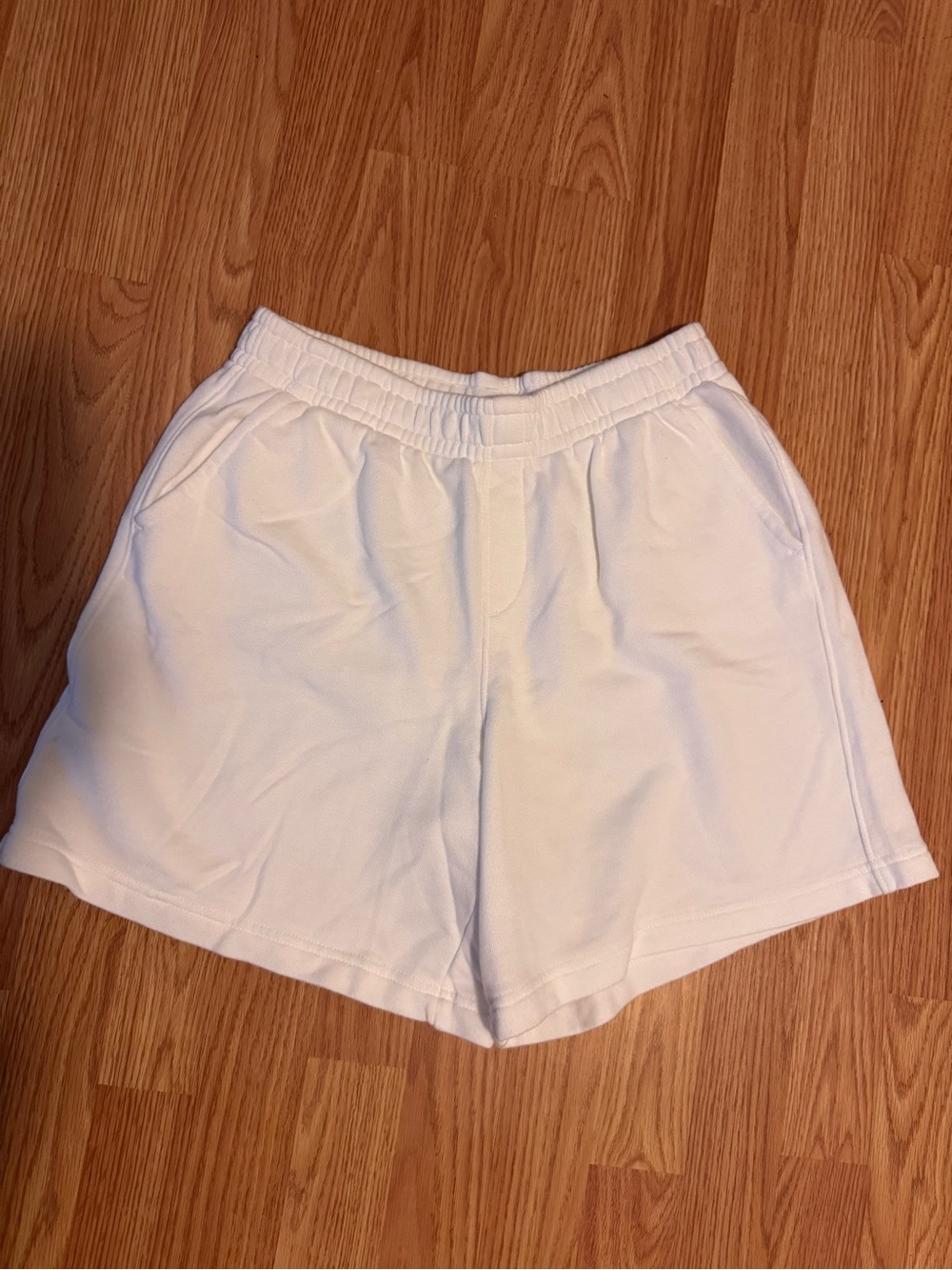 Aerie White Elastic-Waist Sweat Shorts